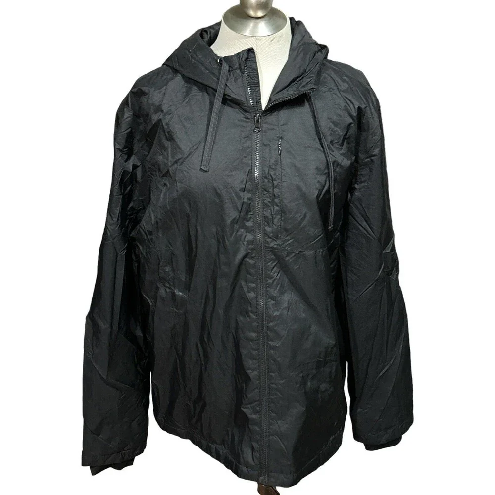 Stylus Mens‎ Full-Zip Jacket Windbreaker Black Size Large EUC